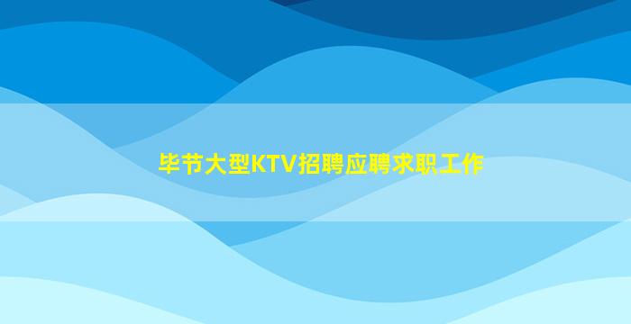 毕节大型KTV招聘应聘求职工作